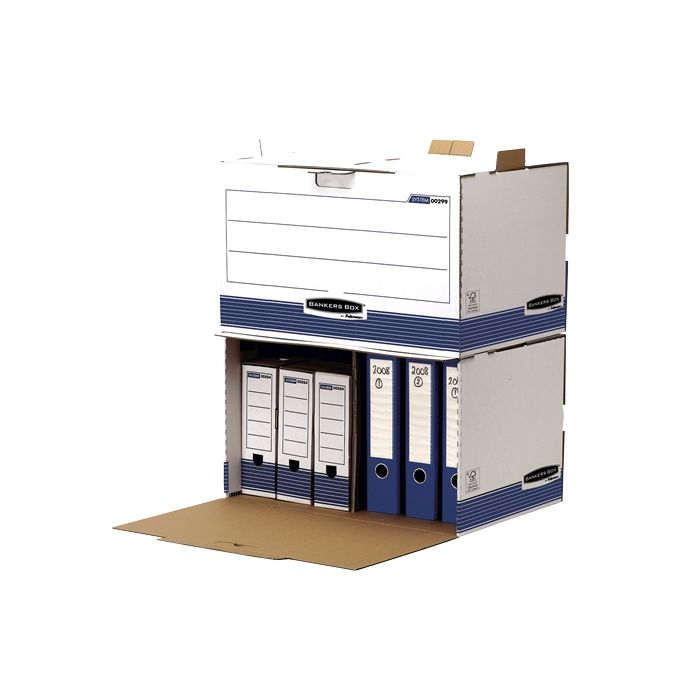 Fellowes Bankers Box Contenedor de Archivos - Acceso Frontal - Montaje Manual - Carton Reciclado Certificacion FSC