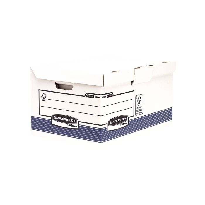 Fellowes Bankers Box Maxi Contenedor de Archivos - Tapa Fija - Montaje Automatico Fastfold - Carton Reciclado Certificacion FSC