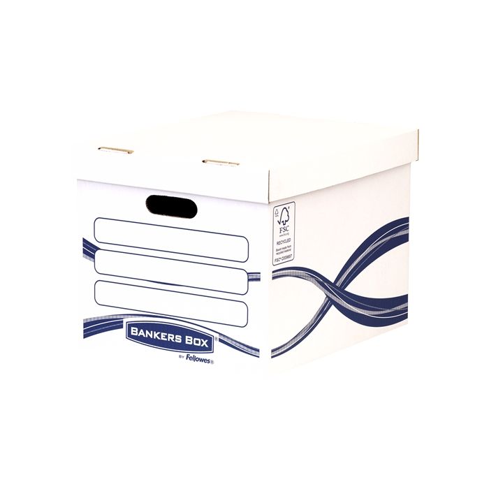 Fellowes Bankers Box Basic Contenedor de Archivos - Montaje Manual - Carton Reciclado Certificacion FSC