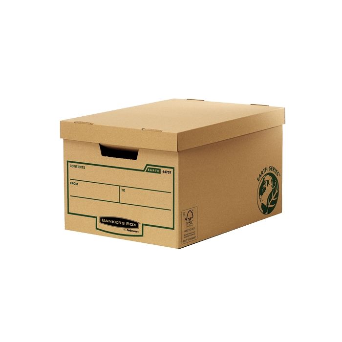 Fellowes Bankers Box Earth Maxi Contenedor de Archivos - Montaje Manual - Carton Reciclado Certificacion FSC - Color Marron