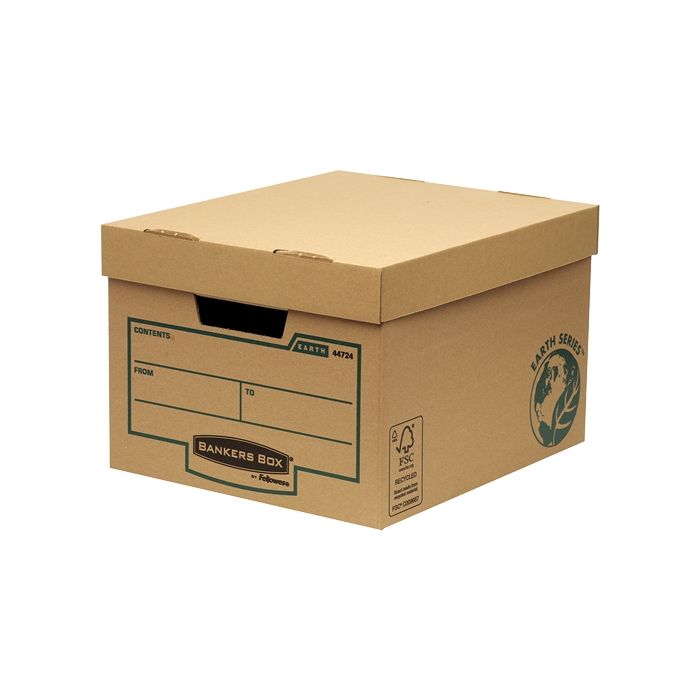 Fellowes Bankers Box Earth Contenedor de Archivos - Montaje Manual - Carton Reciclado Certificacion FSC - Color Marron