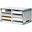 Fellowes Bankers Box Clasificador de Sobremesa - Montaje Automatico Fastfold - Carton Reciclado Certificacion FSC - Color Gris