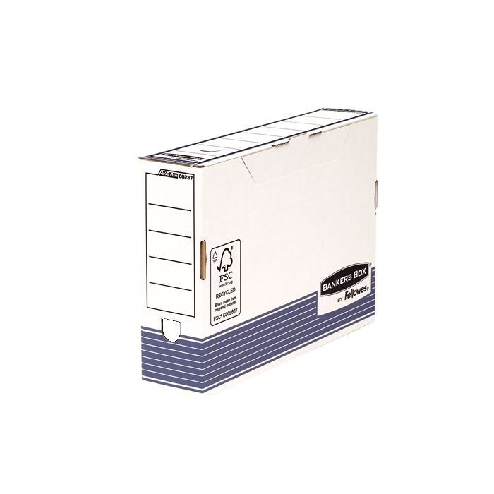 Fellowes Bankers Box Caja de Archivo Definitivo 80mm Folio - Montaje Automatico Fastfold - Carton Reciclado Certificacion FSC