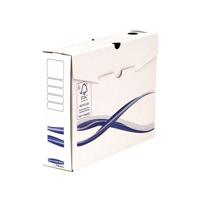 Fellowes Bankers Box Basic Pack de 25 Cajas de Archivo Definitivo A4+ 80mm - Montaje Manual - Carton Reciclado Certificacion FSC