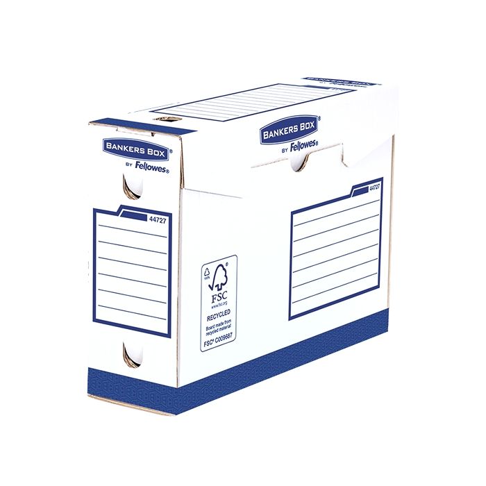 Fellowes Bankers Box Basic Pack de 20 Cajas de Archivo Definitivo A4+ 100mm - Extra Resistente - Montaje Manual - Carton Reciclado Certificacion FSC