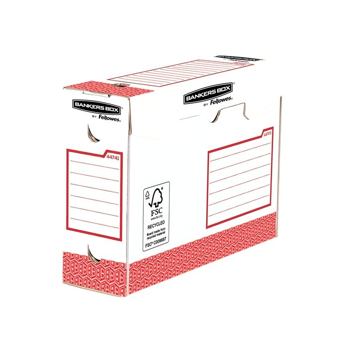 Fellowes Bankers Box Basic Pack de 20 Cajas de Archivo Definitivo A4+ 100mm - Extra Resistente - Montaje Manual - Carton Reciclado Certificacion FSC