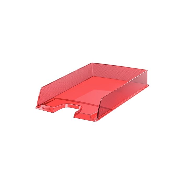 Esselte Europost Bandeja Portadocumentos - Plastico Transparente - Formato Vertical - A4 - Color Rojo
