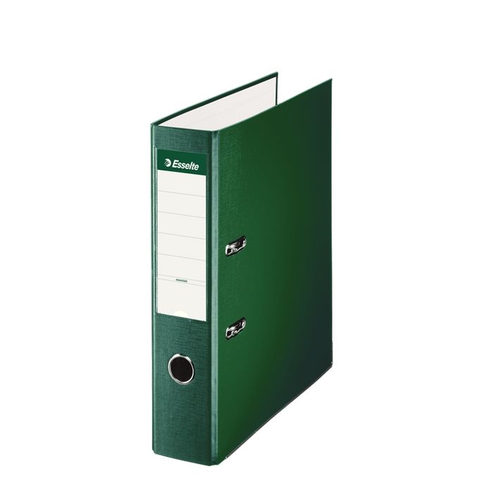 Esselte Archivador de Palanca - Formato Folio - Lomo 75mm - Capacidad para 500 Hojas - Color Verde