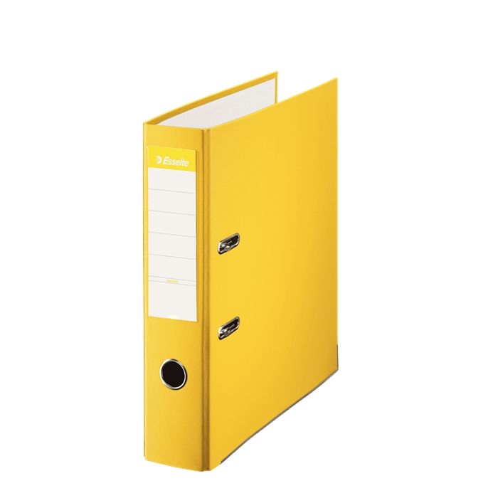 Esselte Archivador de Palanca - Formato Folio - Lomo 75mm - Capacidad para 500 Hojas - Color Amarillo