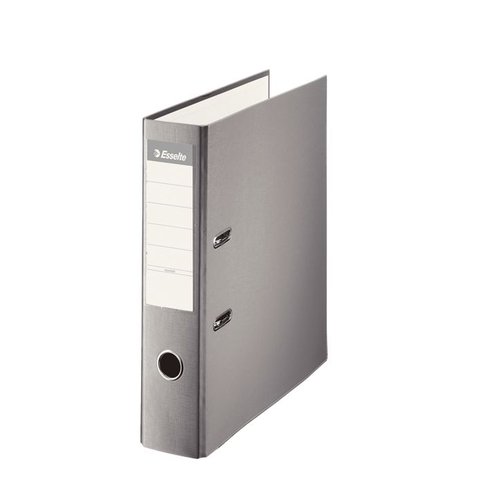 Esselte Archivador de Palanca - Formato A4 - Lomo 75mm - Capacidad para 500 Hojas - Color Gris