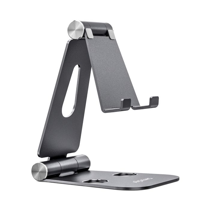 Aisens Soporte de Sobremesa Tamaño XL Ajustable (2 Pivotes) para Movil / Tablet - Color Gris
