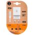 TechOneTech Cargador Doble de Pared + Cable USB-A a USB-C 1m - Recubierto de Nylon Trenzado