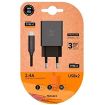 TechOneTech Cargador Doble de Pared + Cable USB-A a USB-C 1m - Recubierto de Nylon Trenzado