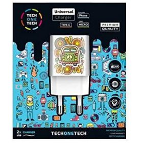 TechOneTech Green Champer Cargador Doble de Pared USB-A - Alto Rendimiento