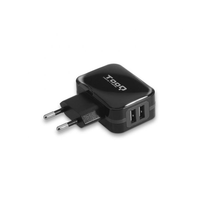 Tooq Cargador de Pared 2x USB 2.0 - Tecnologia AI - Color Negro