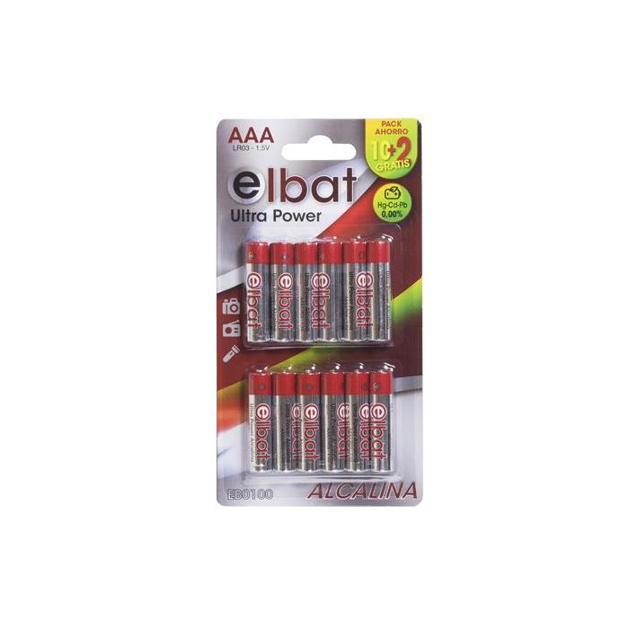 Elbat Pack de 12 Pilas Alcalinas LR03/AAA