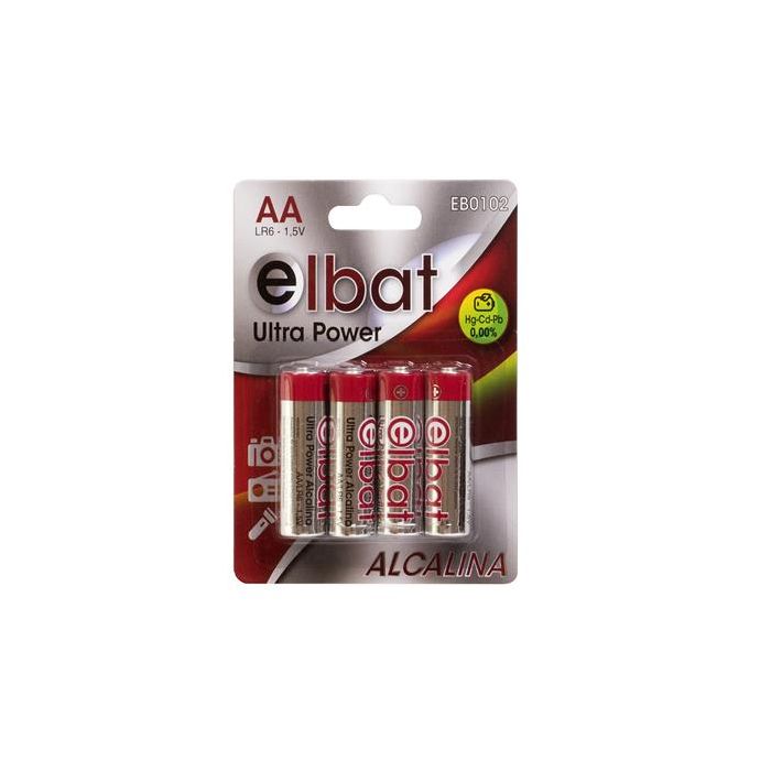 Elbat Pack de 4 Pilas Alcalinas LR6/AA