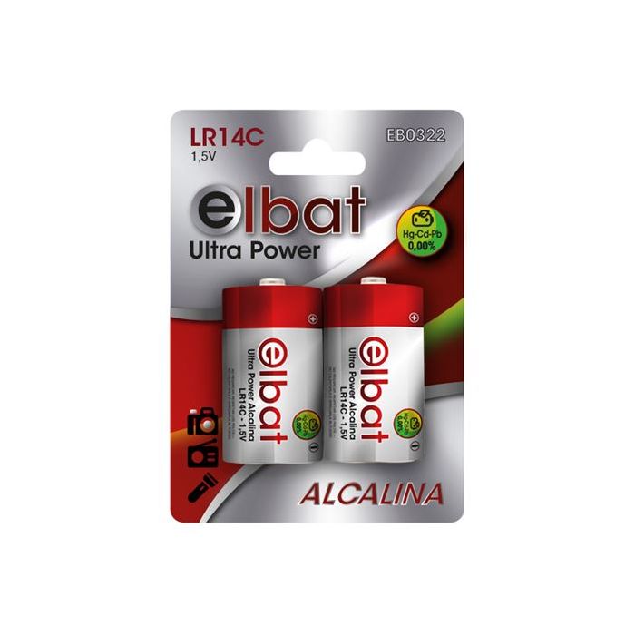 Elbat Pack de 2 Pilas Alcalinas LR14C