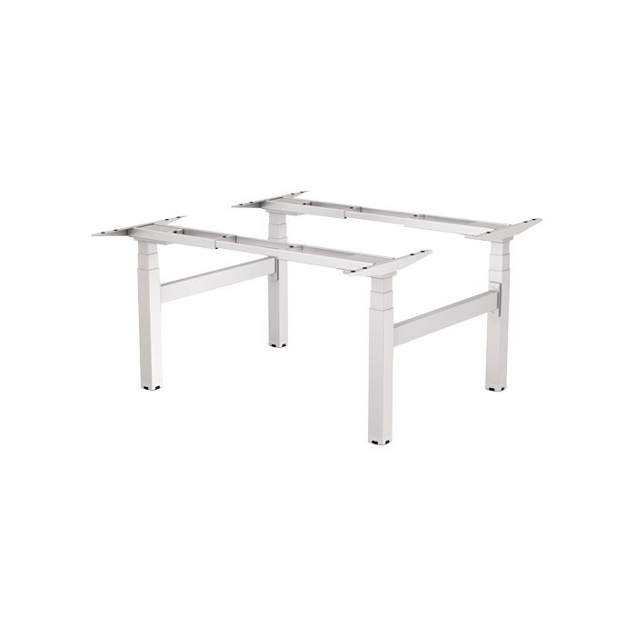 Fellowes Estructura Metálica Plata Mesa Doble Regulable en Altura Cambio - 3 Configuraciones de Memoria - Altura de 645 mm a 1305 mm - Maxima Seguridad