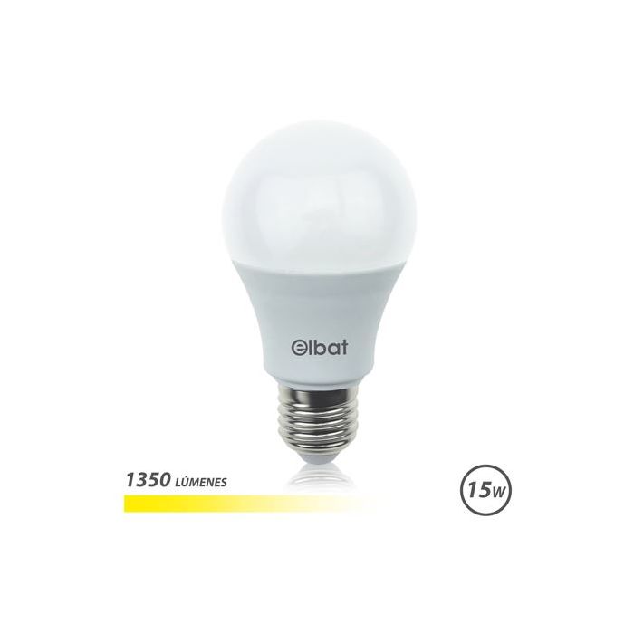 Elbat Bombilla LED A60 15W E27 1350lm - 3000K Luz Calida