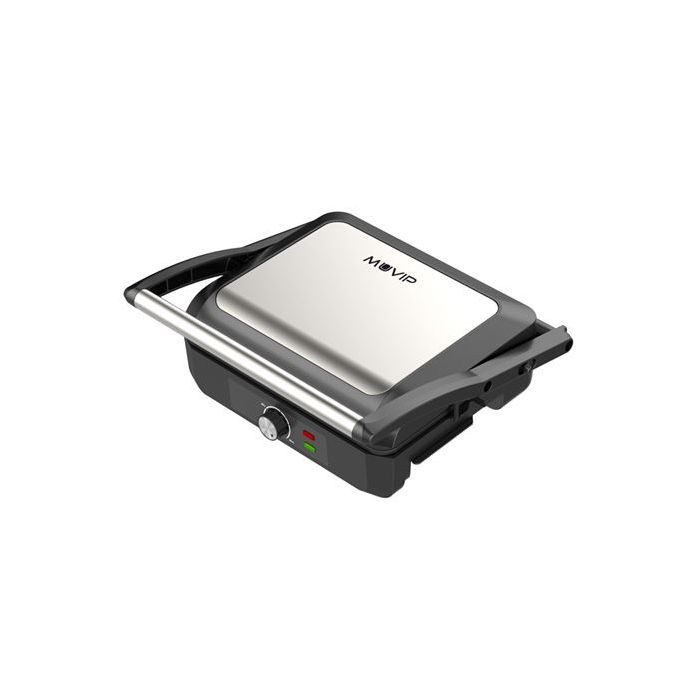 Muvip Sandwichera Grill 2200W - Apertura hasta 180º - Temperatura Regulable - Placa Superior Basculante - Asa Tacto Frio