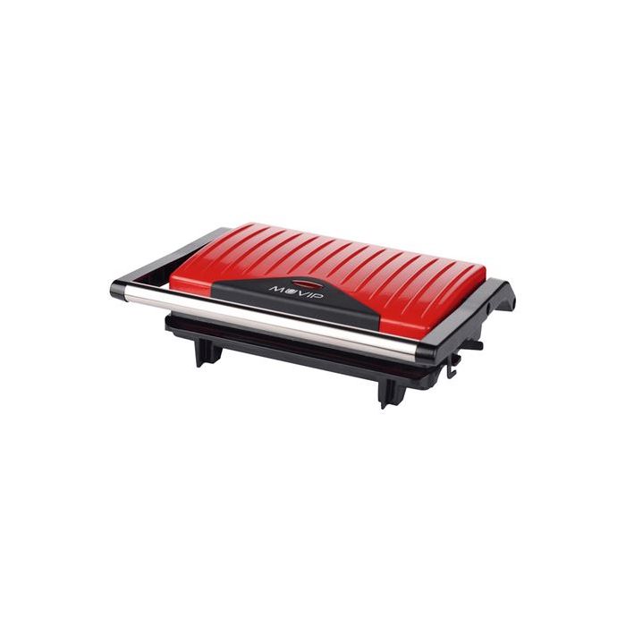 Muvip Sandwichera Placa Lisa Inox 750W - Placa Superior Basculante - Presion Uniforme - Asa Tacto Frio