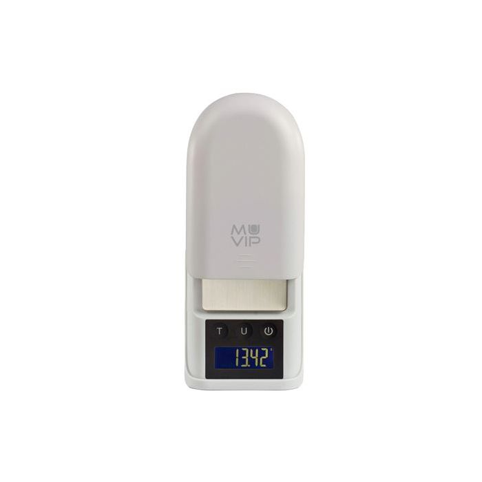 Muvip Bascula de Bolsillo Digital - Superficie Acero Inoxidable - Sensor de Alta Precision - Apagado Automatico - Peso Max. 0.300kg