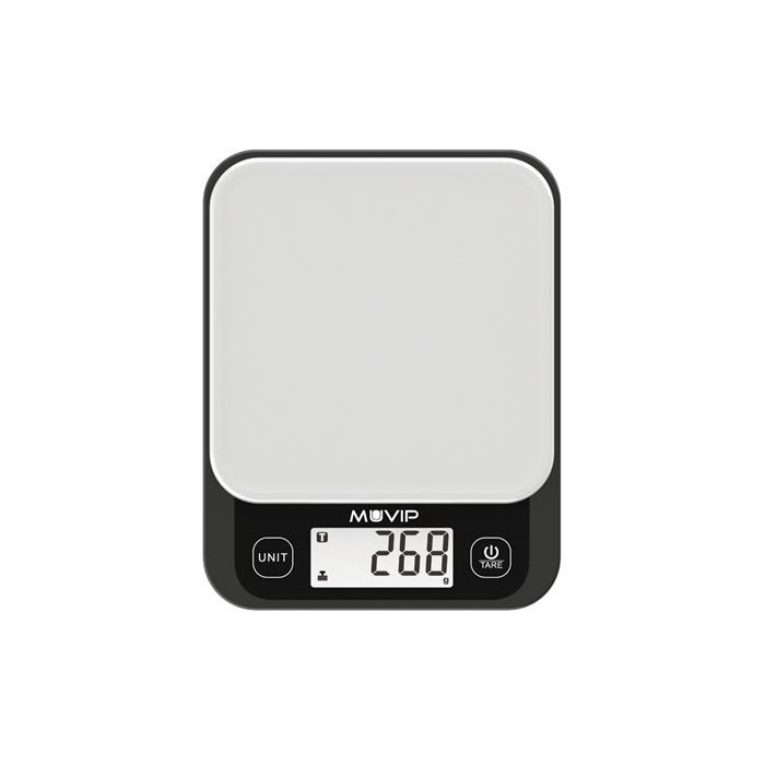 Muvip Bascula de Cocina Digital Super Slim - Sensor de Calibracion Alta Precision - Funcion TARA