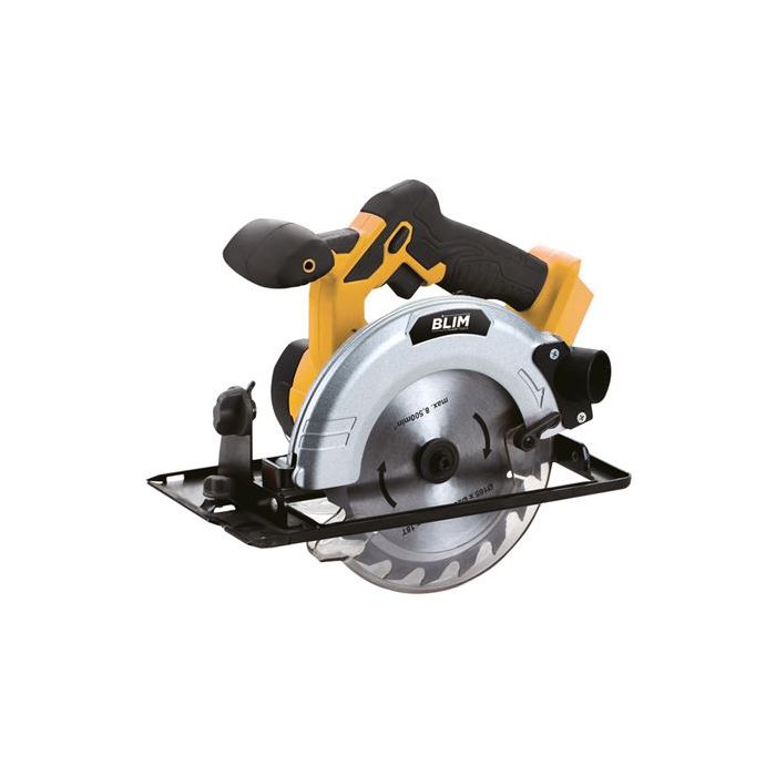 Blim Sierra Circular a Bateria 20V 4Ah 165mm - Velocidad 4000rpm - Base de Aluminio y Guia de 1 Pieza - Agarre Ergonomico - Luz LED
