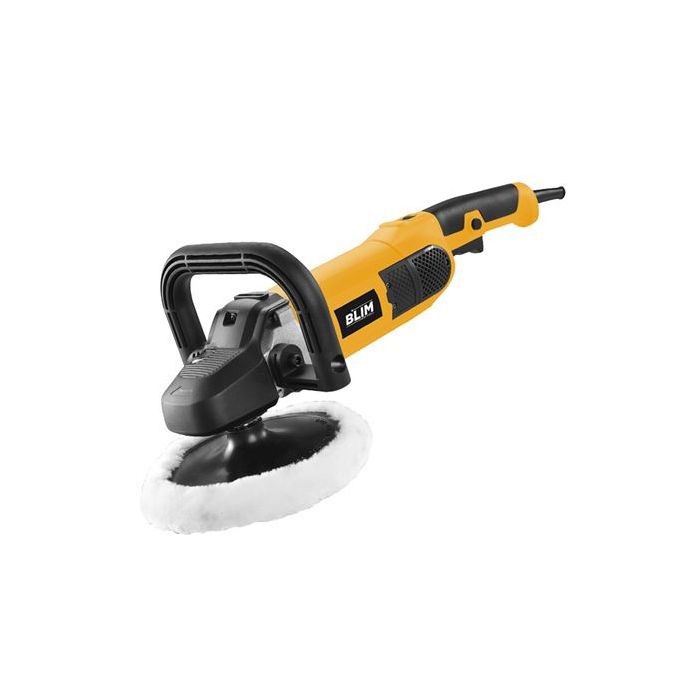Blim Pulidora 180mm - Potencia 1500W - Velocidad Regulable - Empuñadura Ergonomica - Incluye Disco de Lana - Color Amarillo