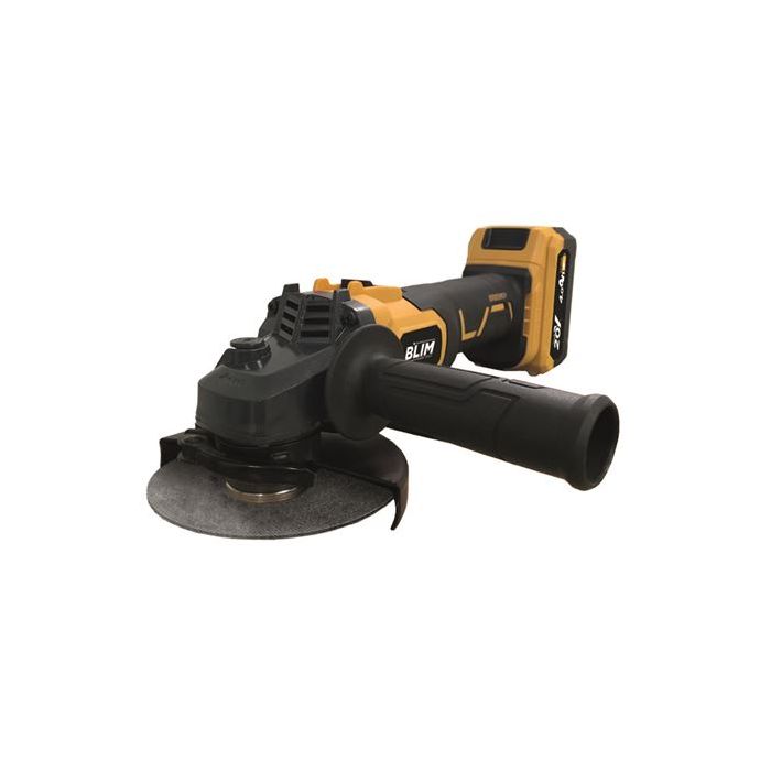 Blim Radial a Bateria 125mm 20V 4.0Ah - Velocidad sin Carga 8500rpm - Agarre Ergonomico Suave - Color Amarillo