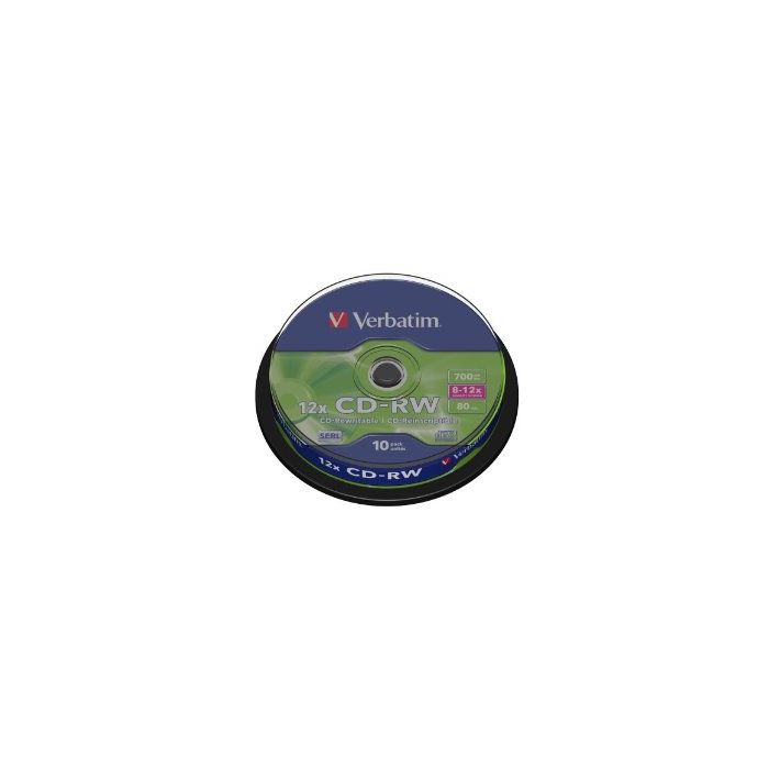 Verbatim CD-RW Regrabable 8-12x 700MB (Tarrina 10 Uds)