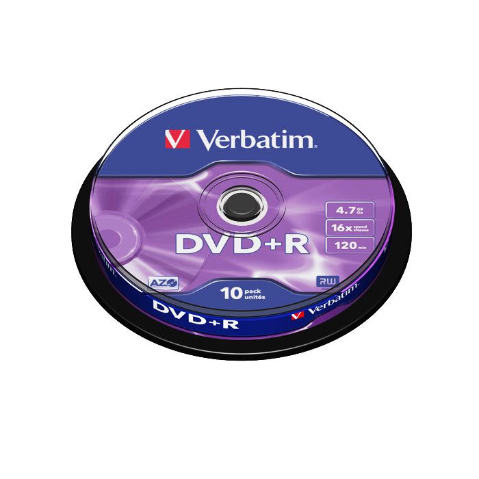 Verbatim DVD+R 16x 4.7GB (Tarrina 10 Uds)