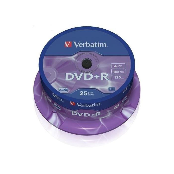 Verbatim DVD+R 16x 4.7GB (Tarrina 25 Uds)
