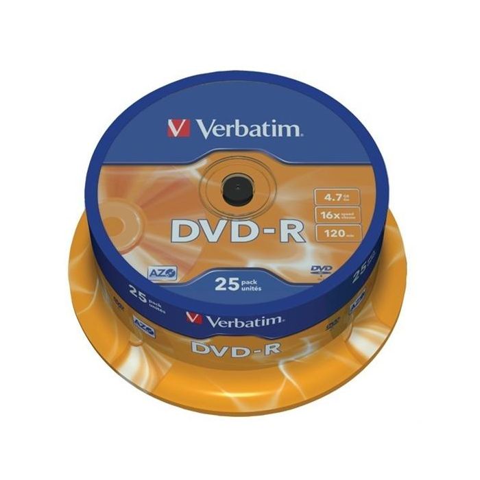 Verbatim DVD-R 16x 4.7GB (Tarrina 25 Uds)