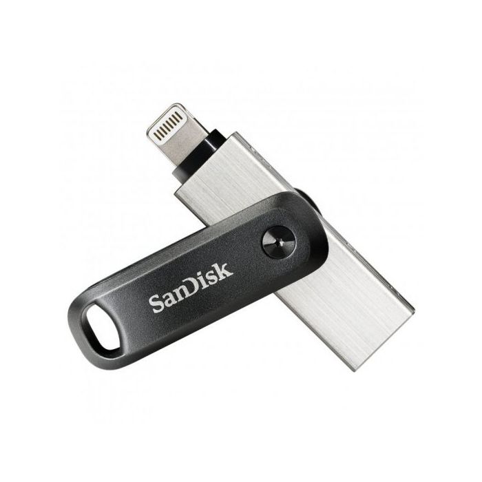 Sandisk IXpand Go Memoria USB 3.0 y Lightning 64GB - Diseño Metalico/Plastico - Color Acero/Negro (Pendrive)