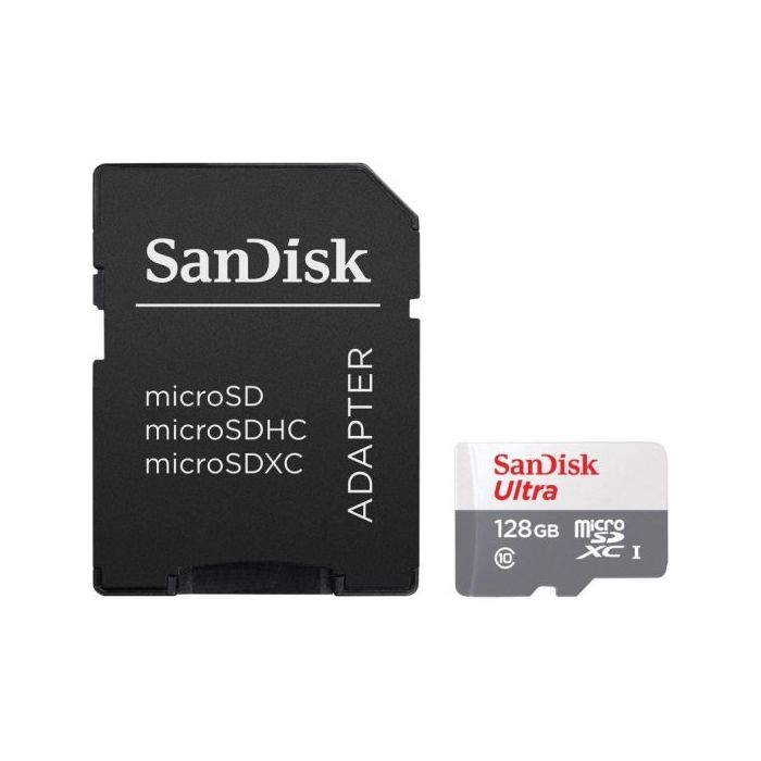 Sandisk Ultra Tarjeta Micro SDXC 128GB UHS-I U1 Clase 10 100MB/s + Adaptador SD