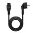 Nanocable Cable de Alimentacion CEE7 Acodado Macho a M-C5 Hembra Trebol 1.50m - Color Negro