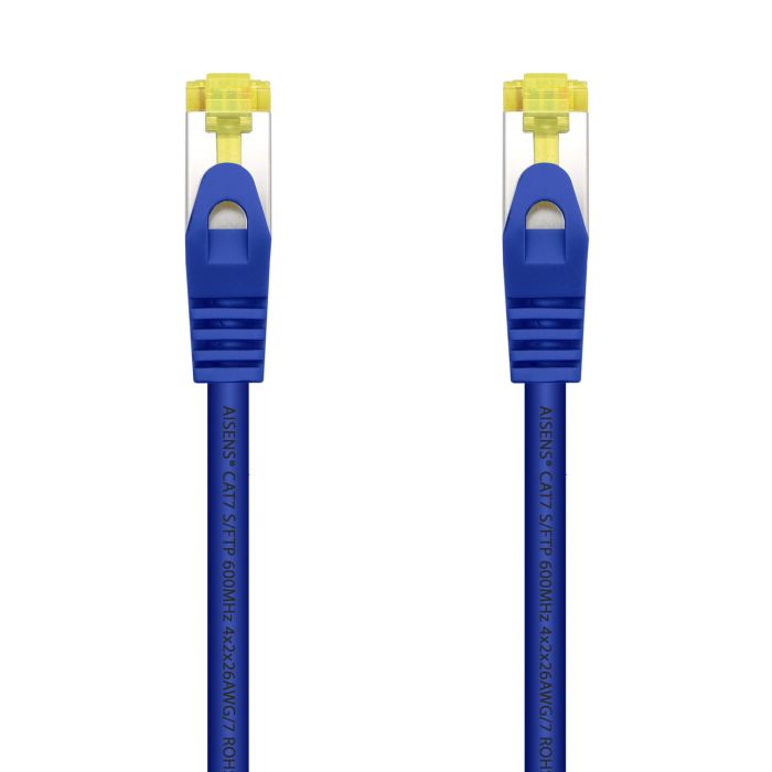Aisens Cable de Red Latiguillo RJ45 LSZH Cat.7 600 MHz S/FTP PIMF AWG26 - 25cm - Color Azul