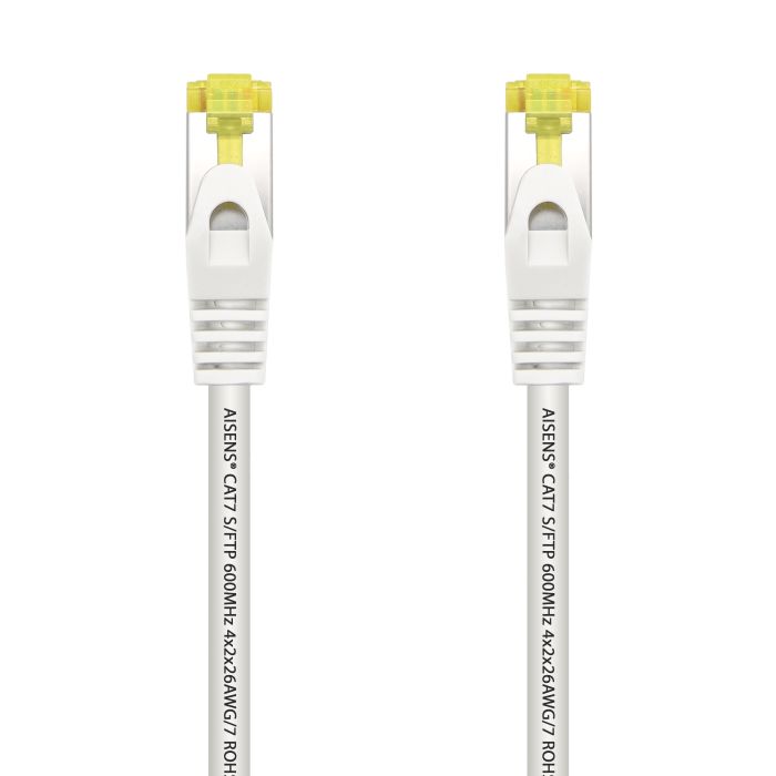 Aisens Cable de Red Latiguillo RJ45 LSZH Cat.7 600 MHz S/FTP PIMF AWG26 - 2.0M - Color Blanco
