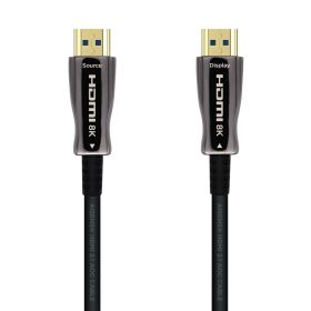 Aisens Cable HDMI V2.1 AOC (Active Optical Cable) Fibra Optica Ultra Alta Velocidad UHS 8K@60Hz 4K@120Hz 4:4:4 48Gbps - A/M-A/M - 70m - Color Negro