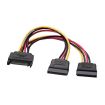 Aisens Cable SATA Alimentacion - SATA/M-2xSATA/H - 20cm - Color Negro