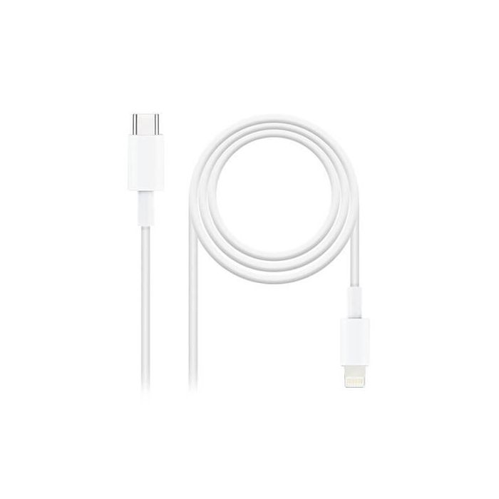 Nanocable Cable USB-C Macho a Lightning Macho 1m - Color Blanco