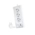 Nanocable Regleta de Sobremesa con 3x Shuckos, 1x USB-C y 1x USB-A - Iluminacion LED con Interruptor - Cable de 1.50m