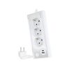 Nanocable Regleta de Sobremesa con 3x Shuckos, 1x USB-C y 1x USB-A - Iluminacion LED con Interruptor - Cable de 1.50m