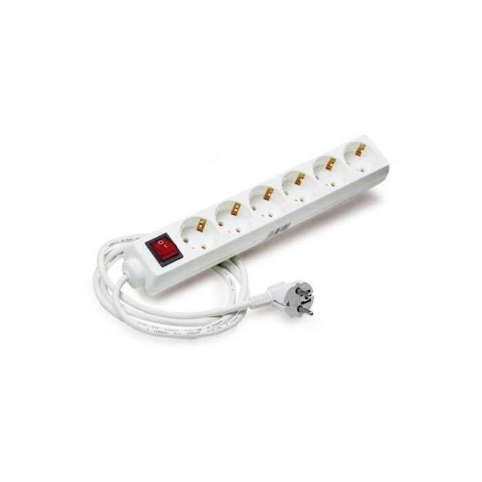 Elbat Regleta Alimentacion - 6 Tomas Schuko - Interruptor On/Off - Cable de 1.50m