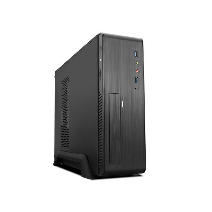 Tooq Caja Micro ATX, Mini ITX Slim - Fuente de Alimentacion 500W - 1x HDD3,5 + 1x SDD2,5 + 1x HDD5.25 - 2x USB 3.0, SD y Micro SD - Color Negro