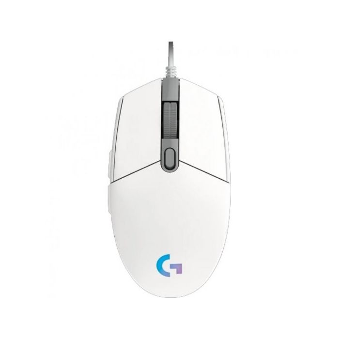 Logitech G203 Lightsync Raton USB 8000dpi - 5 Botones Programables - Iluminacion RGB Lightsync - Uso Diestro - Cable de 2.10m - Color Blanco
