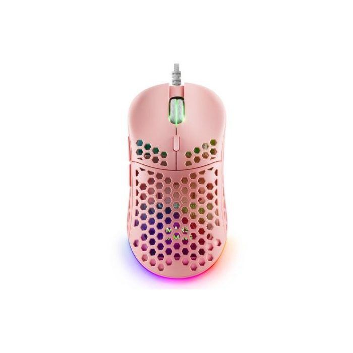 Mars Gaming MM55 Raton Gaming USB 12800dpi - Carcasa de Panel Perforado - 5 Botones - Iluminacion RGB Chroma - Uso Diestro - Cable de 1.70m