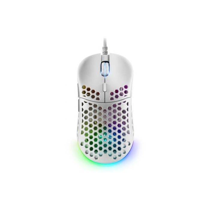 Mars Gaming MM55 Raton Gaming USB 12800dpi - Carcasa de Panel Perforado - 5 Botones - Iluminacion RGB Chroma - Uso Diestro - Cable de 1.70m
